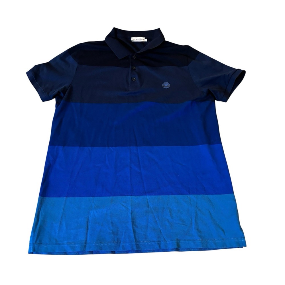 Wimbledon Polo‎ Shirt Multicolor Stripes Mens XL